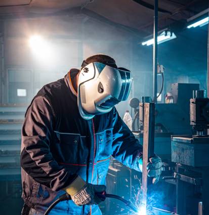 The,Welder,Performs,Welding,Task,At,His,Workplace,In,The